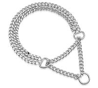 TUITA Collar de pellizco de Metal para Perros, Collar de Perro Ajustable de Acero Inoxidable para Entrenamiento, Perro Chapado con Doble Enlace