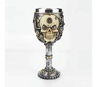 TUITA Copa 3D Vikingo de Resina de Acero Inoxidable, Copa de Vino con Calavera, Garra de dragón, Esqueleto, Columna Vertebral, Copa de Whisky, Copa de Vino para Halloween