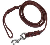 TUITA Correa para Perro, Correas largas de Cuero Genuino para Perros, Correas Trenzadas para Entrenamiento para Caminar, Colores marrón y Negro para Mascotas Medianas y Grandes