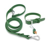 TUITA Juego de Collar y Correa Impermeables para Perros, Collares Ajustables a Prueba de olores para Mascotas, Perros Grandes, medianos y pequeños, Soporte para Bolsa para excrementos