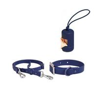 TUITA Juego de Collar y Correa Impermeables para Perros, Collares Ajustables a Prueba de olores para Mascotas, Perros Grandes, medianos y pequeños, Soporte para Bolsa para excrementos