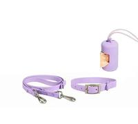TUITA Juego de Collar y Correa Impermeables para Perros, Collares Ajustables a Prueba de olores para Mascotas, Perros Grandes, medianos y pequeños, Soporte para Bolsa para excrementos