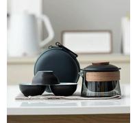 TUITA Juego de té de Viaje, 1 Tetera, 3 Tazas, Tetera portátil para Acampar al Aire Libre y Taza de té con Bolsa, Juegos de té, Herramienta para Preparar té en el hogar