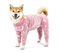 TUITA Pijamas de Franela para Perros, Mono, Pijamas para Perros medianos y Grandes, Monos cálidos con patrón de Hueso y Luna, Abrigo, Ropa para Perros