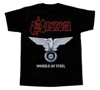tuita Saxon Wheels of Steel'80 - Camiseta corta de manga larga, color negro, Negro, L