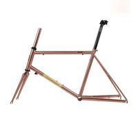 TUJISEK 451 Juego De Cuadro Bici Carretera De Acero Al CR-Mo 42cm 44cm Marco De Bicicleta con Freno C Liberación Rápida 100/130mm BSA BB68mm(Rose Gold+seatpost,44cm)