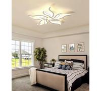 TUJJTU Lámparas LED de techo, lámparas colgantes de techo con forma de flor regulables, lámparas modernas negras con mando a distancia, lámparas empotradas para salón (Blanco, 5 cabezas)