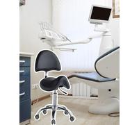 TUJOBA Taburete Pony Aliviar La Silla de Rodadura de La Clínica Dental de Dolor con Respaldo, Espesor Colchón de Heces Ergonómicas Pesadas, Asiento Giratorio de Cocina para Mejorar La Postura