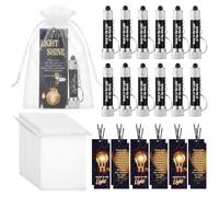 Tujoe Juego de 36 piezas / 12 juegos de linternas cristianas a granel Jesús es la luz del mundo, 12 luces LED, 12 tarjetas de versículo de la Biblia Jesús es mi luz, marcapáginas, 12 bolsas para