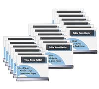 TUKA 18x A5 Menu Soporte Doble Cara, Forma de T con Base, Soportes de Sobremesa para Carteles, Menús, Promociones, Porta Carteles. T Expositor Mesa, Acrílico Transparente, Transversal TKD8204-A5-18x