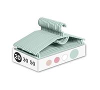 TUKA - 20 Perchas Verdes de Plástico Resistente para Ropa de Adulto Tamaño Grande y Diseño Multifunción para Todo Tipo de Prendas Ligeras y Pesadas. (20, Verdes)