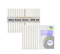 TUKA 20x A4 Carpetas Térmicas de 3 mm (Capacidad 30 Hojas), Fundas para Encuadernación Térmicas, Frente Transparente, Cubierta de Encuadernación Térmica, Paquete de 20, Blanco, TKD9200-A4-white-20x