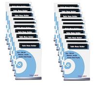 TUKA 20x A4 Menu Soporte Doble Cara, Forma de T con Base, Soportes de Sobremesa para Carteles, Menús, Promociones, Porta Carteles. T Expositor de Mesa, Acrílico Transparente, Vertical TKD8205-A4-20x