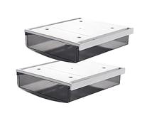 TUKA 2X 1,7L Cajón Debajo del Escritorio 21x18x5,4cm, Autoadhesivos Cajón Oculto de Almacenamiento, Grande Utensilios Organizador Debajo del Estante para Oficina Hogar, 2 Unidades Negro TKD8607