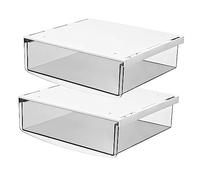 TUKA 2X 1,7L Cajón Debajo del Escritorio 21x18x5,4cm, Autoadhesivos Cajón Oculto de Almacenamiento, Grande Utensilios Organizador Debajo del Estante Oficina Hogar, 2 Unidades Transparente TKD8607