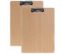 TUKA [2x] A3 Retrato Portapapeles de Madera con Pinza, 4mm de espesor, abrazadera de metal recubierto de goma, Tablero de escritura A3 para el Trabajo Diario, Tablero de Densidad, TKD8009 A3-2x