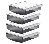 TUKA 4X 1,7L Cajón Debajo del Escritorio 21x18x5,4cm, Autoadhesivos Cajón Oculto de Almacenamiento, Grande Utensilios Organizador Debajo del Estante, 4 Unidades Esmerilado Negro TKD8608