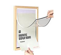 TUKA A3 Marco Plegable Madera Natural para Carteles con Acrílico, Marco Intercambiable con Paspartú para Documentos Fotos, Autoadhesivo Marco Magnéticos Pared, Cambio Rápido, TKD8401-A3-1X