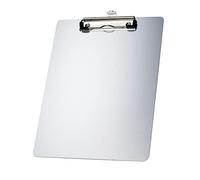TUKA A4 Portapapeles de Aluminio con Pinza, Abrazadera de metal Recubierto de Goma, Tablilla con Sujetapapeles, Gran Resistencia, Robusto Aluminio Portapapeles Juego de 1, Color Plata TKD8025 Silver