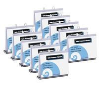 TUKA-i-AKUT 10pcs Expositor de Mesa Flipchart A4 Transversal Presenter con base, acrílico T Expositor Flip Chart, Menú Titular Cartel Soporte con 6 Fundas Transparentes de Doble Cara, TKD8210-A4-10x