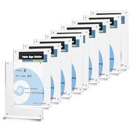 TUKA-i-AKUT 10X A4 Vertical Soporte en T de Mesa Acrílico con Cierre Magnético, Porta Carteles Doble Cara, Expositor Sobremesa para Exhibición Folletos Publicitario Menús, TKD8241-A4-H-10x