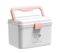 TUKA-i-AKUT 14,6L Caja de Medicamentos 2 Capas, Portátil Botiquín Medicinal con Asa de Transporte, Organizador de Primeros Auxilios, Caja de Botiquines Caseros, Hogar al Aire Libre TKD6402-XL Blanco
