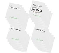 TUKA-i-AKUT 24x A3 Lámina Magnética, Escribir y Recortar, Pizarra Imánde Goma para Enseñanza, Publicitario, Póster, Etiqueta. Pizarra Magnética Borrable Reescribible, Juego de 24 en Blanco TKD9041