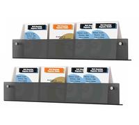 TUKA-i-AKUT 2X 100cm Portafolletos de Pared, Acrílico Extrafuerte, Revistero Estantes de Pared, Soporte de Pared para Revistas Periódicos Folletos Documentos Libros, Negro, TKD8256-100cm-2x