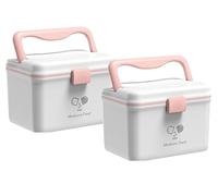 TUKA-i-AKUT 2X 14,6L Caja de Medicamentos 2 Capas, Portátil Botiquín Medicinal con Asa de Transporte, Organizador de Primeros Auxilios, Caja Botiquines Caseros, Hogar al Aire Libre TKD6402-XL Blanco