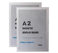 TUKA-i-AKUT 2x A2 Marco Magnético Autoadhesivos, Fundas para Documentos, Letreros, Avisos, Cartel, Paredes y Ventanas, Intercambio de Inserción Rápida, 2 Unidades en Color Plata, TKD8400-A2-2x