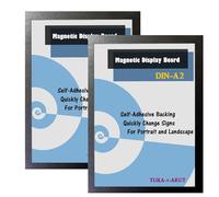 TUKA-i-AKUT 2x A2 Marco Magnético Autoadhesivos, Fundas para Documentos, Letreros, Avisos, Cartel, Paredes y Ventanas, Intercambio de Inserción Rápida, 2 Unidades en Color Negro, TKD8400-A2-2x