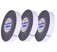 TUKA-i-AKUT 30m x 2cm Cinta Magnética Autoadhesiva, Tira de Imán de Goma con Adhesivo Prime, Banda Adhesiva para Imantación de Fotos, Pictogramas, Material de Presentación. Cortable, 3x10m TKD9035