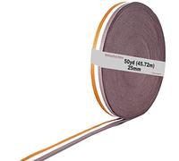 TUKA-i-AKUT 46 Metros x 25mm Cinta Colorido Correa de Correas de Cincha de Poliéster - 1,3mm Espesor, Cinta para Decoración Bricolaje Craft Mochila Flejes Delantal Bolsas, Marrón/Blanco/Gris, TKB5074