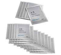 TUKA-i-AKUT 50x A3 Marco Magnético Autoadhesivos, Fundas para Documentos, Letreros, Avisos, Cartel, Paredes y Ventanas, Intercambio de Inserción Rápida, 50 Unidades en Color Plata, TKD8400-A3-50x