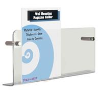 TUKA-i-AKUT 60cm Portafolletos de Pared, Acrílico Extrafuerte, Revistero Estantes de Pared, Soporte de Pared para Revistas Periódicos Folletos Documentos Libros, Transparente, TKD8256-60cm-1x