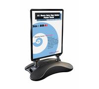 TUKA-i-AKUT DIN A1 Soporte para Carteles, Doble Cara, Robusto Expositor de Póster con Ruedas y Marco de Aluminio, Base Resistente, Soporte Publicitario Estable Interiores y Exteriores, TKD8425 Negro