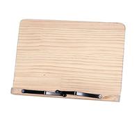 TUKA-i-AKUT Soporte para Lectura de Madera Soporte para Libros de Cocina, 7 Ángulos Ajustables, Atril de Madera de Pino con Papel Clips, Soporte para Libros de Recetas Tableta, 34x24cm TKD8060-M