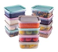 TUKA Pack 12 Recipientes Herméticos Rectangulares de 850 ml | Tapas de Silicona | Aptos Microondas, Lavavajillas y Congelador | Tuppers, Comida para Llevar y Uso Diario