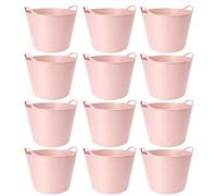 TUKA Pack de Capazos de Plástico 42 L - Rosa Pastel Profesional | Barreño, Cubo, Espuerta, Cubeta Resistente Multiusos para albañilería, jardinería, Agricultura y hogar (12, Rosa Pastel)