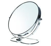 TUKA TKD3125-10x - Espejo de mesa plegable (10 aumentos, 8 pulgadas, doble cara, giratorio, cromado, espejo de afeitar, doble cara: normal + 10 aumentos)