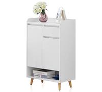TUKAILAi Cómoda Aparador Comedor Armario Multiusos con 2 Puertas y Cajones, Cocina Moderna Armario Aparador para Pasillo Cocina Comedor Salón 32×91×60cm, Blanco