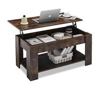 TUKAILAi Mesa de Centro Elevable y Extensible, Mesita de Salón o Comedor Moderna 100 * 50 * 50cm, Mesa Cafe con Compartimento de Almacenamiento Elevable para Salón Comedor Recepción (Blanco)