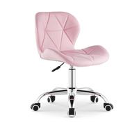 TUKAILAi Silla de Oficina de Piel sintética, Silla de Escritorio Altura Ajustable Ergonómica, Silla Escritorio Juvenil Rueda Transpirable para Estudio Cadeira Escritorio (Rosa)
