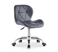 TUKAILAi Silla de Oficina de Piel sintética, Silla de Escritorio Altura Ajustable Ergonómica, Silla Escritorio Juvenil Rueda Transpirable para Estudio Cadeira Escritorio (Gris)