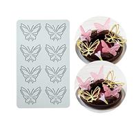 TUKE Moldes de encaje hueco 3D para fondant, frutas, hoja, decoración de tartas, magdalenas, moldes de silicona para arcilla polimérica, chocolate, hornear gomitas (mariposa_7.4 x 4.6 x 0.15 pulgadas)