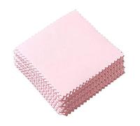 TUKEVA 100 Piezas Paño para pulir Joyas limpieza Paño de pulido de joyería y diamantes Suave para vidrio y joyería (Rosado)