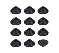 TUKEVA 12 unidades de fijación con junta de goma cónica M6, pernos de inodoro, arandelas de goma cónicas para pernos de inodoro, juntas para inodoros a pernos de cuenco (negro, 6 mm)