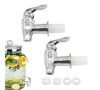 TUKEVA® 2 Piezas Cubo de Embotellado de Plástico Grifo Grifo de plástico para Cubo de embotellado Grifo para Garrafas de Agua de Material PP para Botellas de Vino, Botellas de Bebidas (Plata)