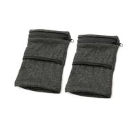 TUKEVA 2 Piezas Monedero de Muñeca Deportivo muñequeras Deportivas con Cremallera Bolsa de muñeca Deportiva con Cremallera para Correr, Ciclismo y Deporte al Aire Libre (Hilo Negro Claro)