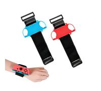 TUKEVA 2 Piezas Muñequeras para Just Dance Correas de Muñeca para Switch Dos Cómodas Correas De Baile Elásticas Ajustables Bandas de Muñeca Compatible con Just Dance para Adultos Rojo Y Azul